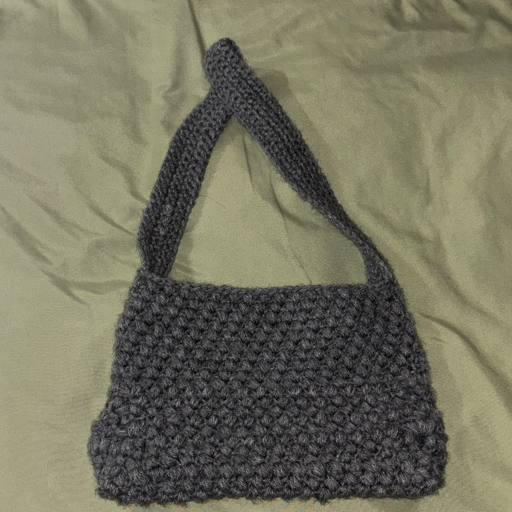 Handcrafted Gray Crochet Bag